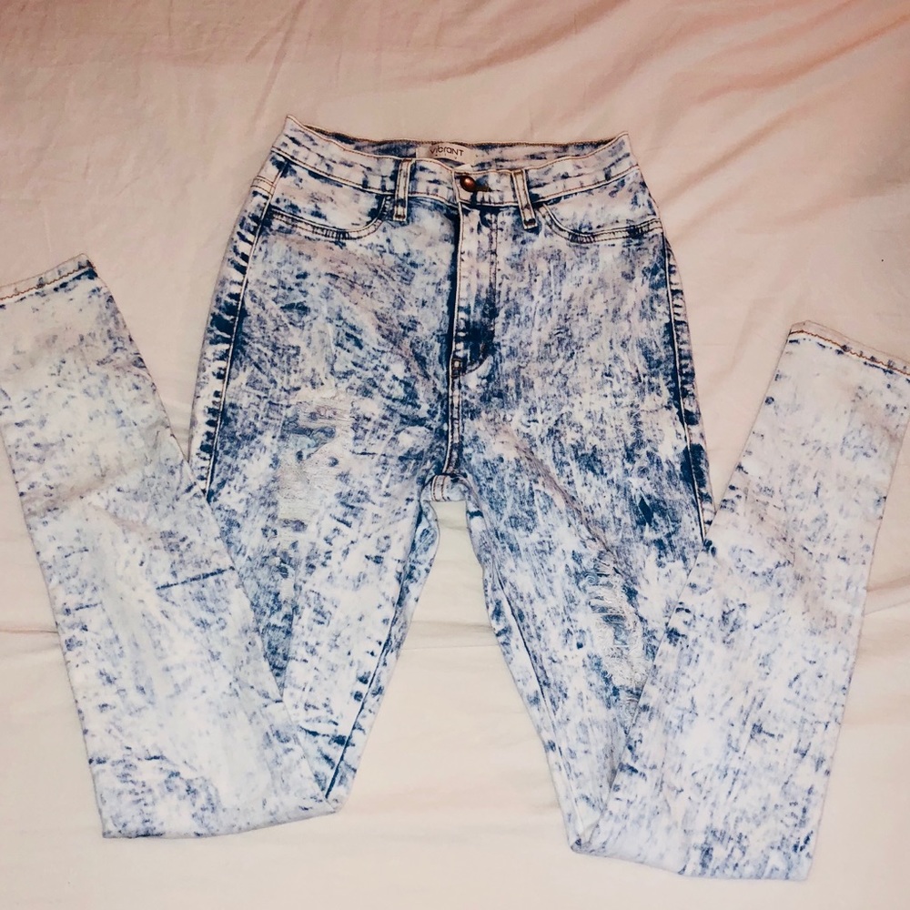 High Waisted Acid wash jeans - sz 9